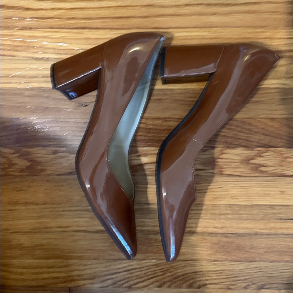 Marc Fisher Tan Patent Heels - Picture 2 of 3